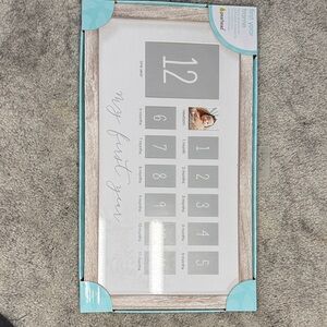 Pearhead My First Year Photo Frame - Gray and White